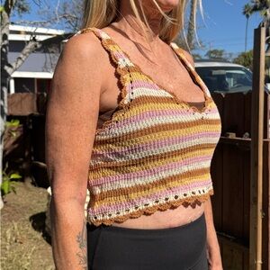 L*Space Multicolor Striped Knit Crop Top